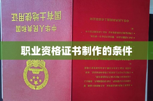 西峰职业资格证书制作的条件